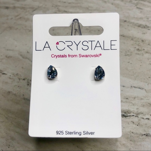 925 Sterling Silver Swarovski Crystal Earrings - Picture 1 of 8